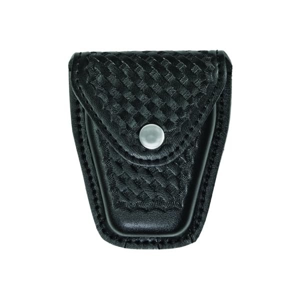 Hero's Pride AirTek Single Handcuff Case, Law Enforcement On-Duty Belt Carry, Basket Weave Finish, Nickel Snap