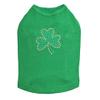 Shamrock #1 - Bling Rhinestone St Patrick Day Dog Shirt, S Kelly Green view 1