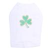Shamrock #1 - Bling Rhinestone St Patrick Day Dog Shirt, XL White view 1