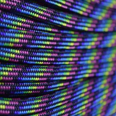 BORED? PARACORD! Brand Paracord/Parachute Cord 7-Strand, 550 Lb. Break Strength Guaranteed U.S. Made, Type III - Neon Stripes Paracord (50 feet)