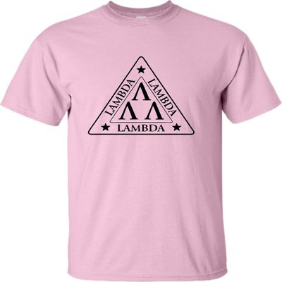 Go All Out Large Pink Adult Lambda Lambda Lambda Tri Lambda Funny T-Shirt