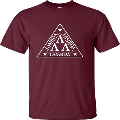 Go All Out Small Maroon Adult Lambda Lambda Lambda Tri Lambda Funny T-Shirt