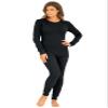 Comfort Choice Plus Size Thermal Crewneck Long-Sleeve Top - M, Black view 1