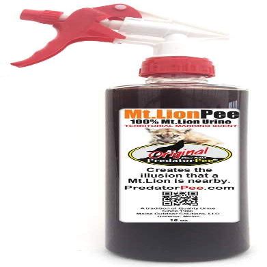 PredatorPee 100% Mountain Lion Urine - Territorial Marking Scent - Creates Illusion That Mountain Lion is Nearby - 16 oz