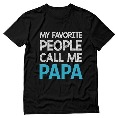Tstars My Favorite People Call Me Papa Shirt Gifts for Dads Fathers Day Dad Grandpa Shirts for Men Large Black