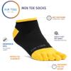 FUN TOES Mens Toe Socks Barefoot Running Lightweight -Value 6 Pairs Pack- Size 6-12 (2 Black-Orange/ 2 Black-Grey/ 2 Grey-Yellow) view 4