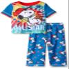 Peanuts Little Boys Tye Dye Baseball Set, Blue, 4T view 1