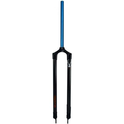 CarbonCycles Exotic Rigid Carbon Fork 44.5cm Blue Steerer Mountain Bike Post Mount Disc Only