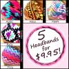 Headbands Wide No Slip Moisture Wicking Hair Bands for Running, Exercise, Fashion, Accessories Set of 5 Southwest view 1