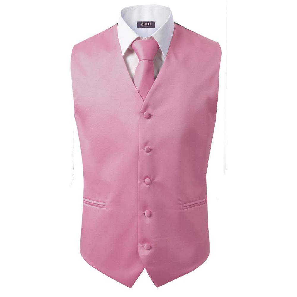 3 Pcs Vest + Tie + Hankie Brown Fashion Men's Formal Dress Suit Slim Tuxedo Waistcoat Coat (XXX-Large)