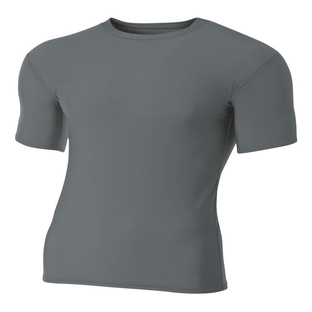 A4 Sportswear Graphite Adult Large Short Sleeve Compression