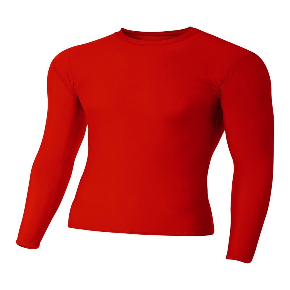 A4 Sportswear Red Adult Medium Long Sleeve Compression