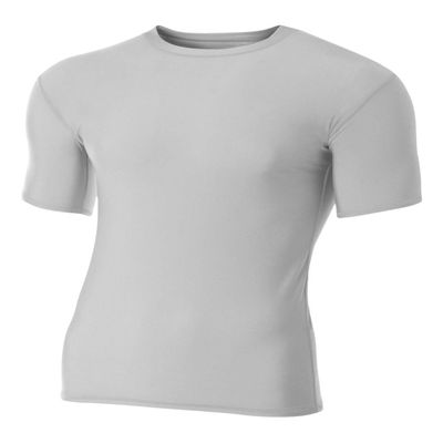 A4 Sportswear Silver Adult 2XL Short Sleeve Compression