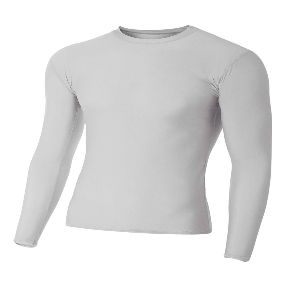 A4 Sportswear Silver Adult 2XL Long Sleeve Compression