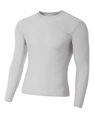 A4 Sportswear Silver Adult 3XL Long Sleeve Compression