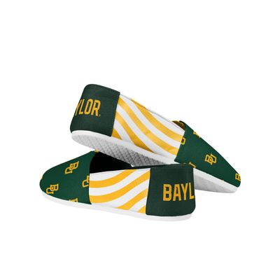 FOCO Baylor Bears NCAA Womens Stripe Canvas Shoes - M