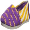FOCO LSU Tigers NCAA Womens Stripe Canvas Shoes - S view 1