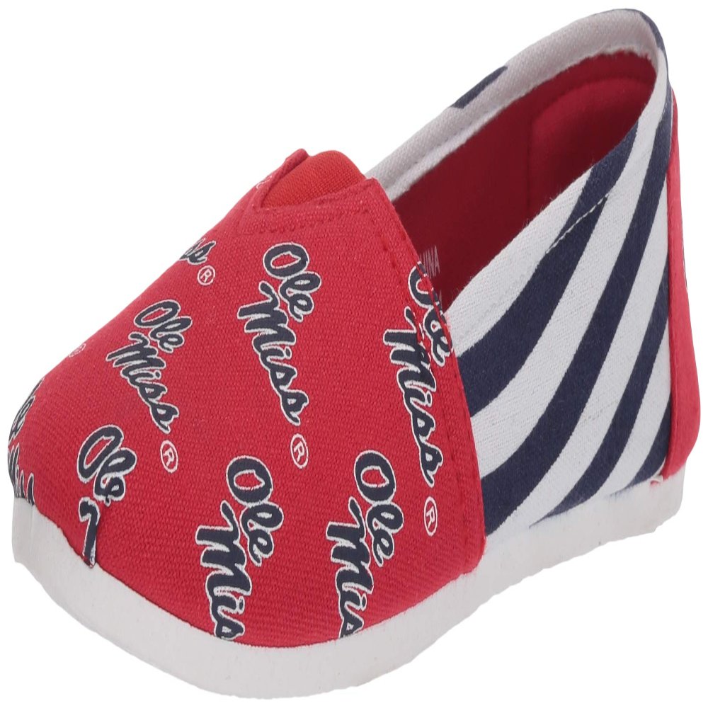 FOCO Ole Miss Rebels NCAA Womens Stripe Canvas Shoes - S