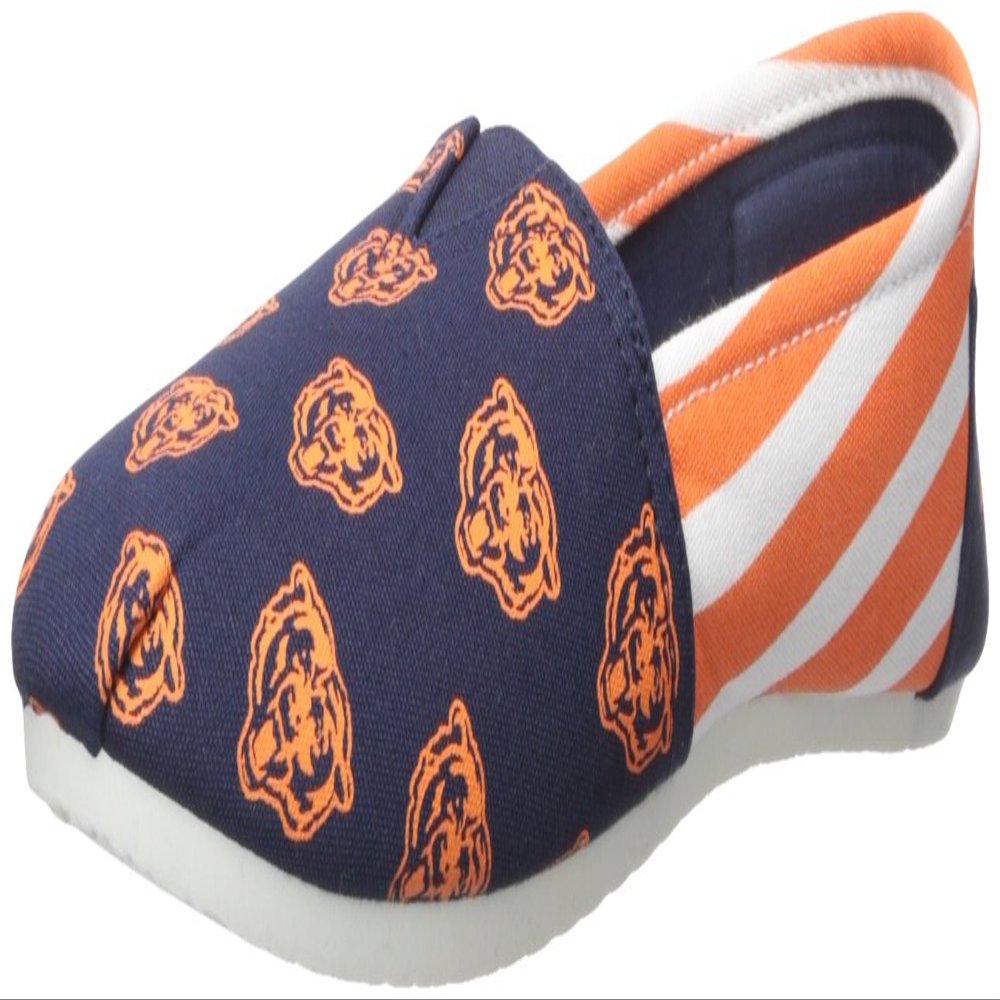 FOCO Chicago Bears NFL Womens Stripe Canvas Shoes - L