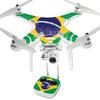 MightySkins Skin Compatible with DJI Phantom 3 Professional or Advanced Quadcopter Drone wrap Cover Sticker Skins Brazilian Flag view 1