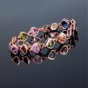 Crystalline Azuria Women 18K Rose Gold Plated Teardrops Multi Colorful Zirconia Crystals Tennis Bracelet view 2