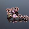 Crystalline Azuria Women 18K Rose Gold Plated Teardrops Multi Colorful Zirconia Crystals Tennis Bracelet view 4
