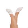 Bam&b Women's Premium Bamboo Viscose No Show Uplifting Message Socks - 4 pairs - White - Medium 7.5-10 view 1