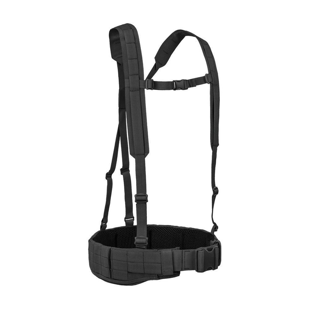 Tasmanian Tiger Warrior Belt MK III, Tactical Battle Belt, MOLLE Webbing, Chest Strap Carrying System, Medium, Black, TT-7655-040-M