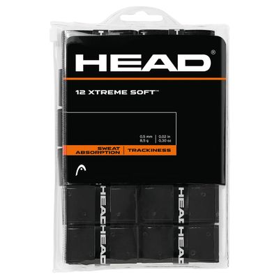 HEAD Xtreme Soft Overgrip, Black, 12-Pack