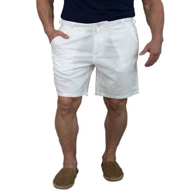 short fin Men's Linen Walking Shorts (Size 36, Natural L8001)