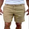 short fin Men's Linen Walking Shorts (Size 30, Khaki L8001) view 4