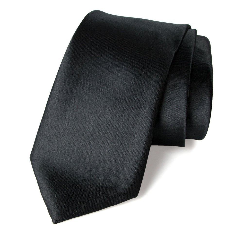 FOMANN Mens Skinny Ties Solid Woven Necktie 2.75 Inch (Black)