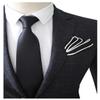 FOMANN Mens Skinny Ties Solid Woven Necktie 2.75 Inch (Black) view 3