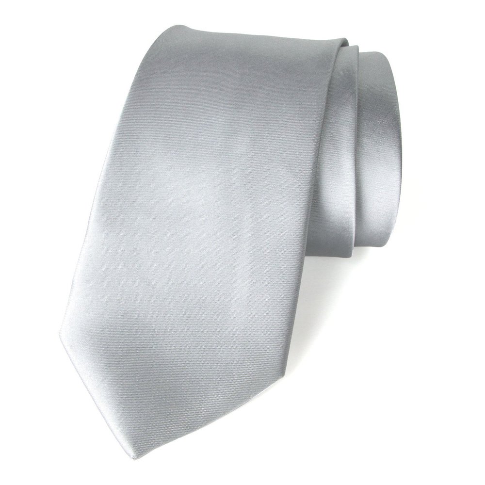 FOMANN Mens Skinny Ties Solid Woven Necktie 2.75 Inch (Silver)