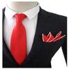 FOMANN Mens Skinny Ties Solid Woven Necktie 2.75 Inch (Red) view 2
