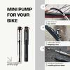 UNICHE Tech HP Mini Bike Pump with Gauge - 140 PSI, Presta & Schrader Compatible, Portable Frame Bicycle Pump for Road Bike, MTB, Gravel Bike (Black, Small) view 3