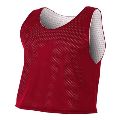 A4 Sportswear Cardinal/White Youth Small Reversible Jersey Pinnies