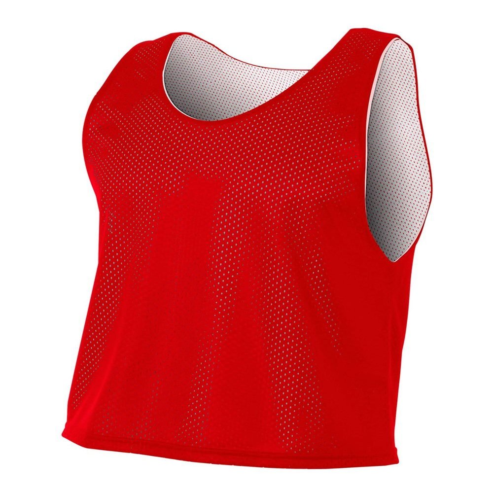 A4 Sportswear Red/White Youth Medium Reversible Jersey Pinnies