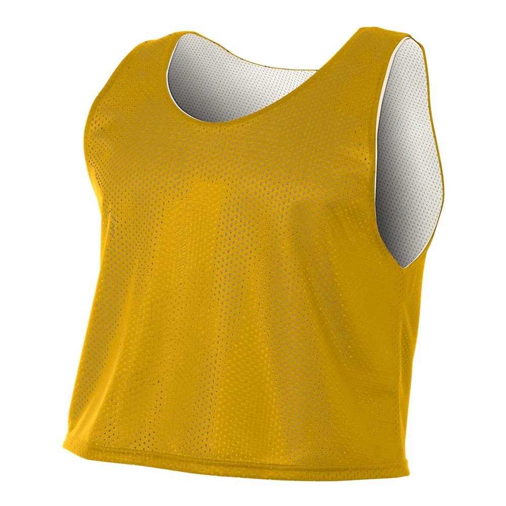 A4 Sportswear Gold/White Youth Large Reversible Jersey Pinnies