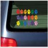 18 Paw Print Stickers Vinyl Decal for Cat, Kitten, Puppy, Smaller Design Rainbow view 1