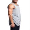 VICTORIOUS Solid Color Long Length Curved Hem Tank Top TT47 - Gray - 2X-Large - G14B view 3