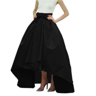 Lisong Women Taffeta Bowknot High-Low Prom Party Skirt 16 US Black