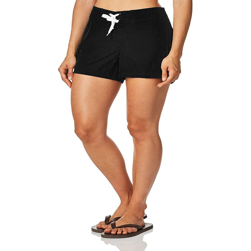 Kanu Surf Women's Breeze Solid Stretch Boardshort, Black, 14