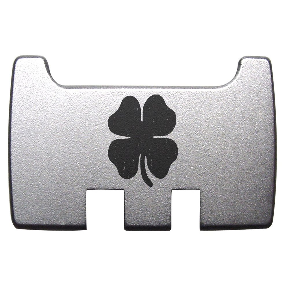 for Glock Rear Ambi Speed Slide Racker Back Plate MOS Optics Silver for Gen 1-5 Most Models Laser Engraved Image: 4 Leaf Clover