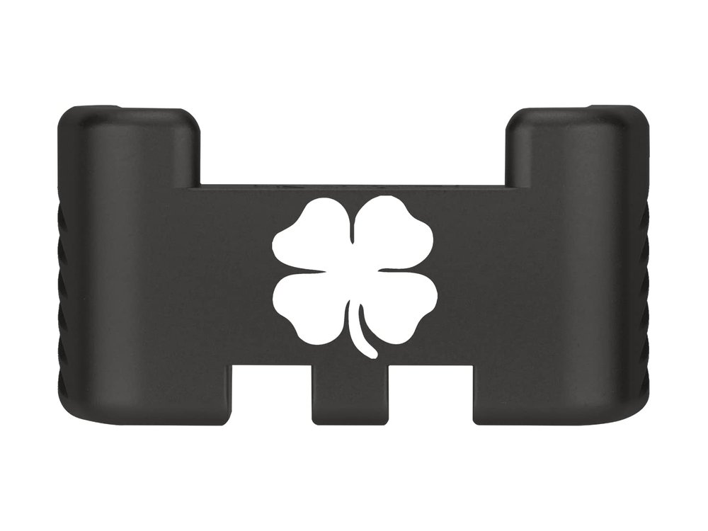 NDZ Performance Aluminum Slide Racker Assist Back Plate for Gen 1-5 Glock 17 19 19x 22 23 24 26 27 31 32 33 34 35 45 47 49, Improved Slide Grip, Black - 4 Leaf Clover