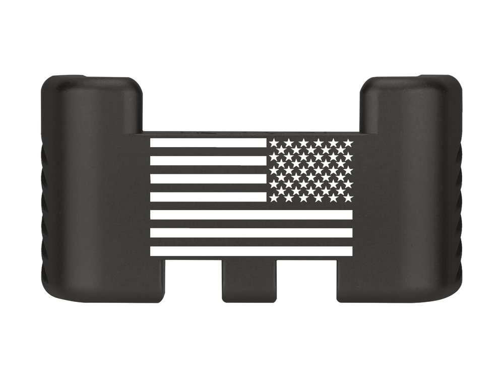 NDZ Performance Aluminum Slide Racker Assist Back Plate for Gen 1-5 Glock 17 19 19x 22 23 24 26 27 31 32 33 34 35 45 47 49, Improved Slide Grip, Black - United States Battle Flag