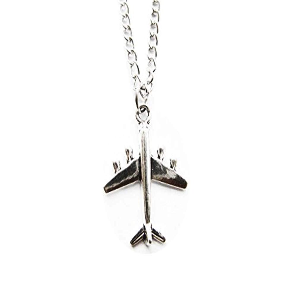 2Pcs Ancient Silver Airplane Necklace, Airplane Jewelry, Airplane Pendant, Charm Necklace,traveler Necklace