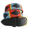CARLOS DIAZ Mens Womens Premium Unisex Brown Leather Embroidered Designer Polo Belt (80 cm/ 30-32 Inches)