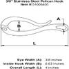 E-Rigging 3/8" Stainless Steel Pelican Hook view 2
