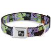 Buckle-Down Seatbelt Buckle Dog Collar - Eighties Arcade Multi Neon Stripes - 1" Wide - Fits 9-15" Neck - Small view 1